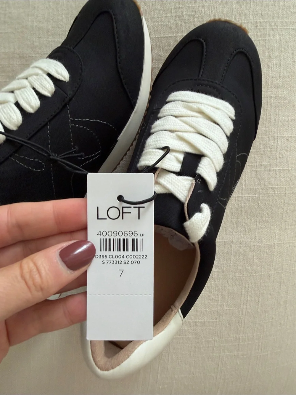 LOFT Black and White Low-Top Sneakers